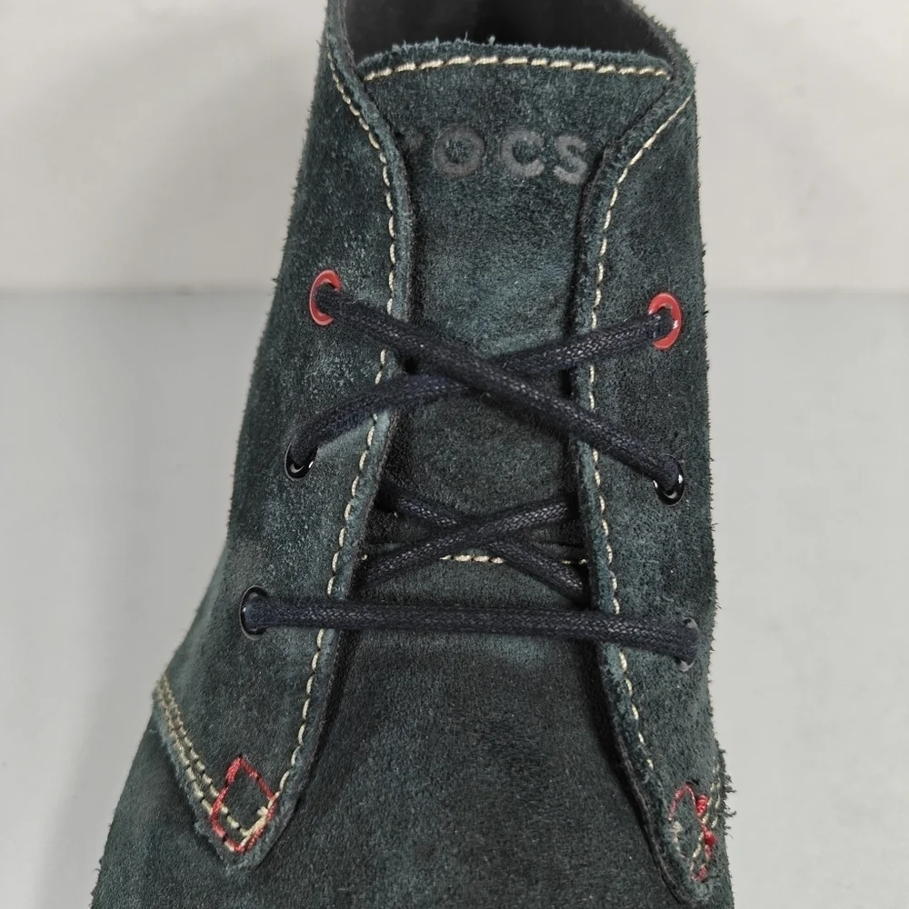 Crocs Thompson Desert Chukka Boots  Black Chai Suede Casual Boots Men's Size 13